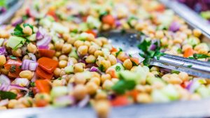 Healthy ChickPea Salad packs a protein punch.